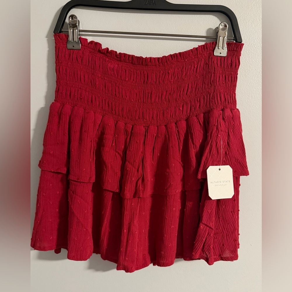 Altar'd State Vibrant Red Mini Skirt